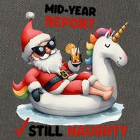 Christmas In July Santa On Unicorn Pool Float Still Naughty Cotton Canvas Backpack