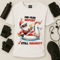 Christmas In July Santa On Unicorn Pool Float Still Naughty Performance Shirt
