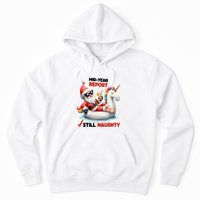 Christmas In July Santa On Unicorn Pool Float Still Naughty Hoodie