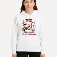 Christmas In July Santa On Unicorn Pool Float Still Naughty Hoodie