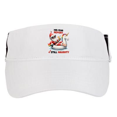 Christmas In July Santa On Unicorn Pool Float Still Naughty Adult Drive Performance Visor