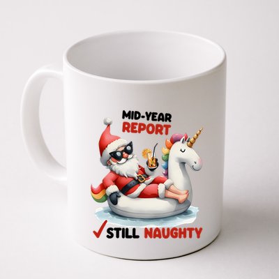 Christmas In July Santa On Unicorn Pool Float Still Naughty Mug