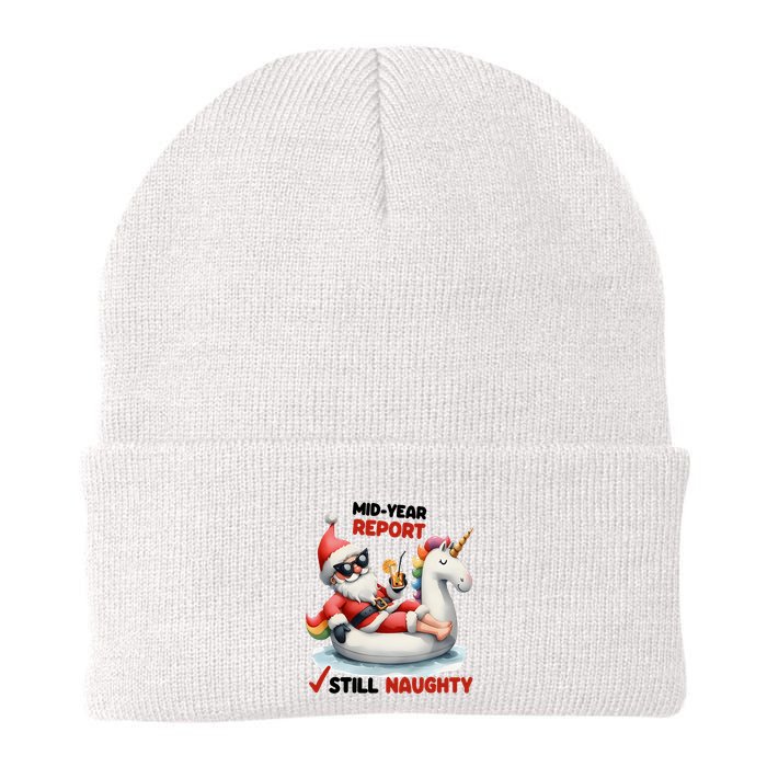 Christmas In July Santa On Unicorn Pool Float Still Naughty Beanie