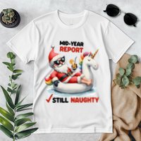 Christmas In July Santa On Unicorn Pool Float Still Naughty Premium T-Shirt