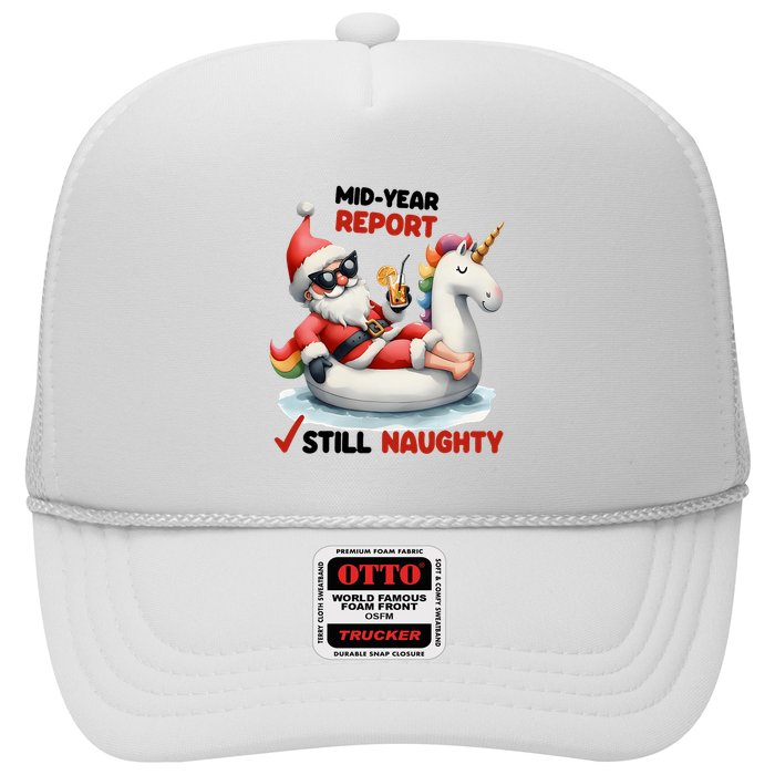 Christmas In July Santa On Unicorn Pool Float Still Naughty Hat