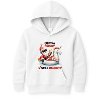 Christmas In July Santa On Unicorn Pool Float Still Naughty Kids Hoodie