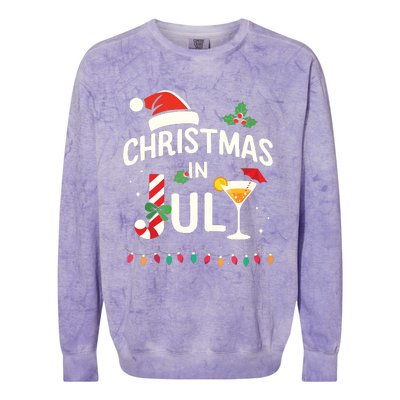 Christmas In July With Candy Cane For Summer Beach Xmas Colorblast Crewneck Sweatshirt