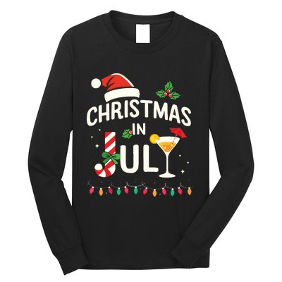 Christmas In July With Candy Cane For Summer Beach Xmas Long Sleeve Shirt