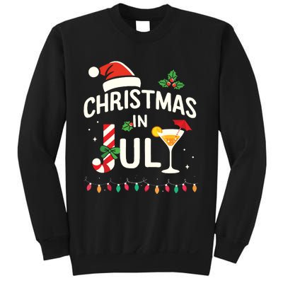 Christmas In July With Candy Cane For Summer Beach Xmas Sweatshirt