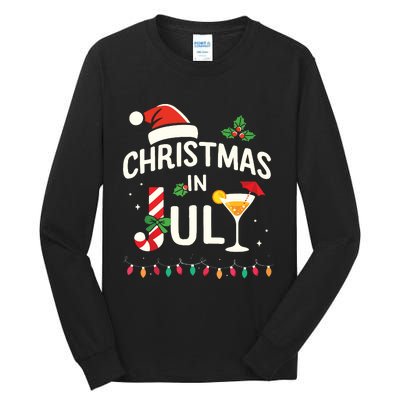 Christmas In July With Candy Cane For Summer Beach Xmas Tall Long Sleeve T-Shirt