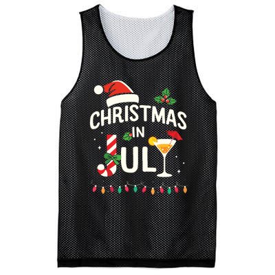 Christmas In July With Candy Cane For Summer Beach Xmas Mesh Reversible Basketball Jersey Tank