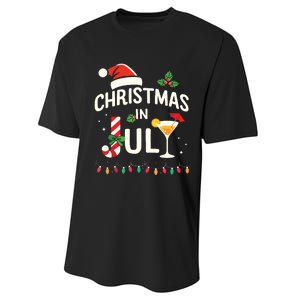 Christmas In July With Candy Cane For Summer Beach Xmas Performance Sprint T-Shirt