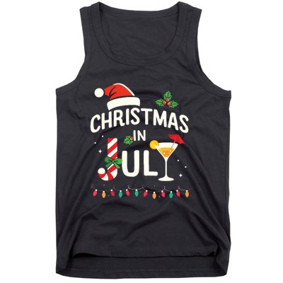 Christmas In July With Candy Cane For Summer Beach Xmas Tank Top