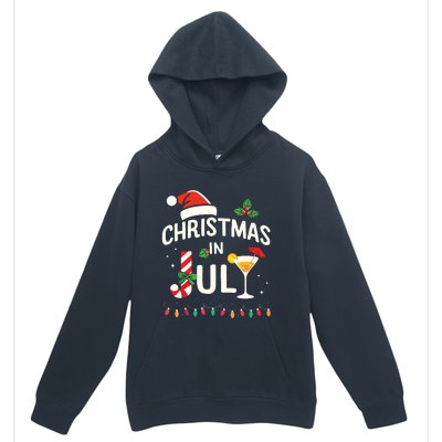 Christmas In July With Candy Cane For Summer Beach Xmas Urban Pullover Hoodie