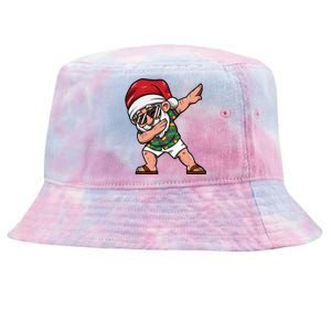 Christmas In July Xmas Santa Christmas Dabbing Santa Gift Tie-Dyed Bucket Hat