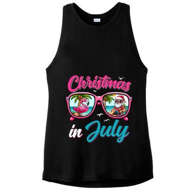 Christmas In July Santa Ladies PosiCharge Tri-Blend Wicking Tank