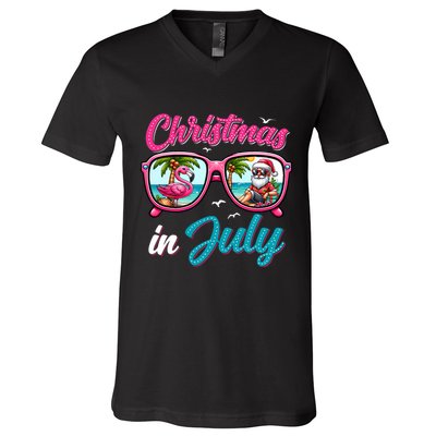 Christmas In July Santa V-Neck T-Shirt
