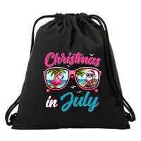 Christmas In July Santa Drawstring Bag