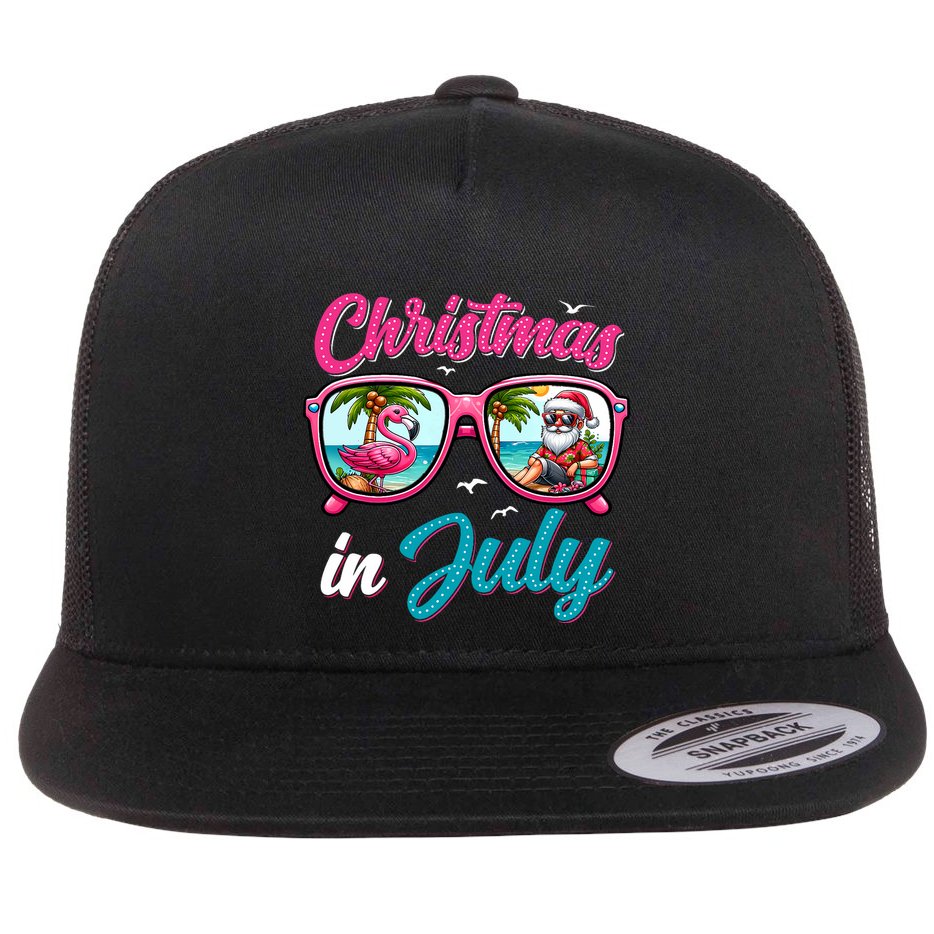 Christmas In July Santa Flat Bill Trucker Hat