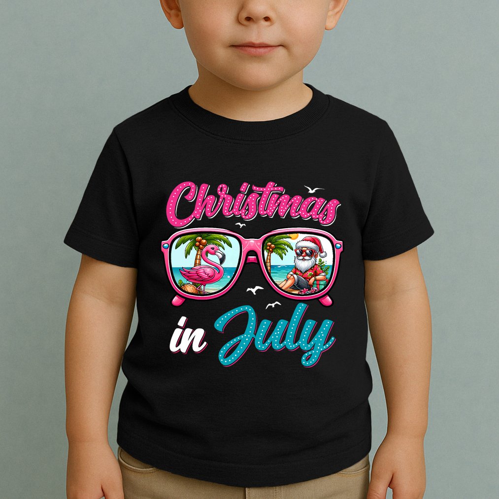 Christmas In July Santa Toddler T-Shirt
