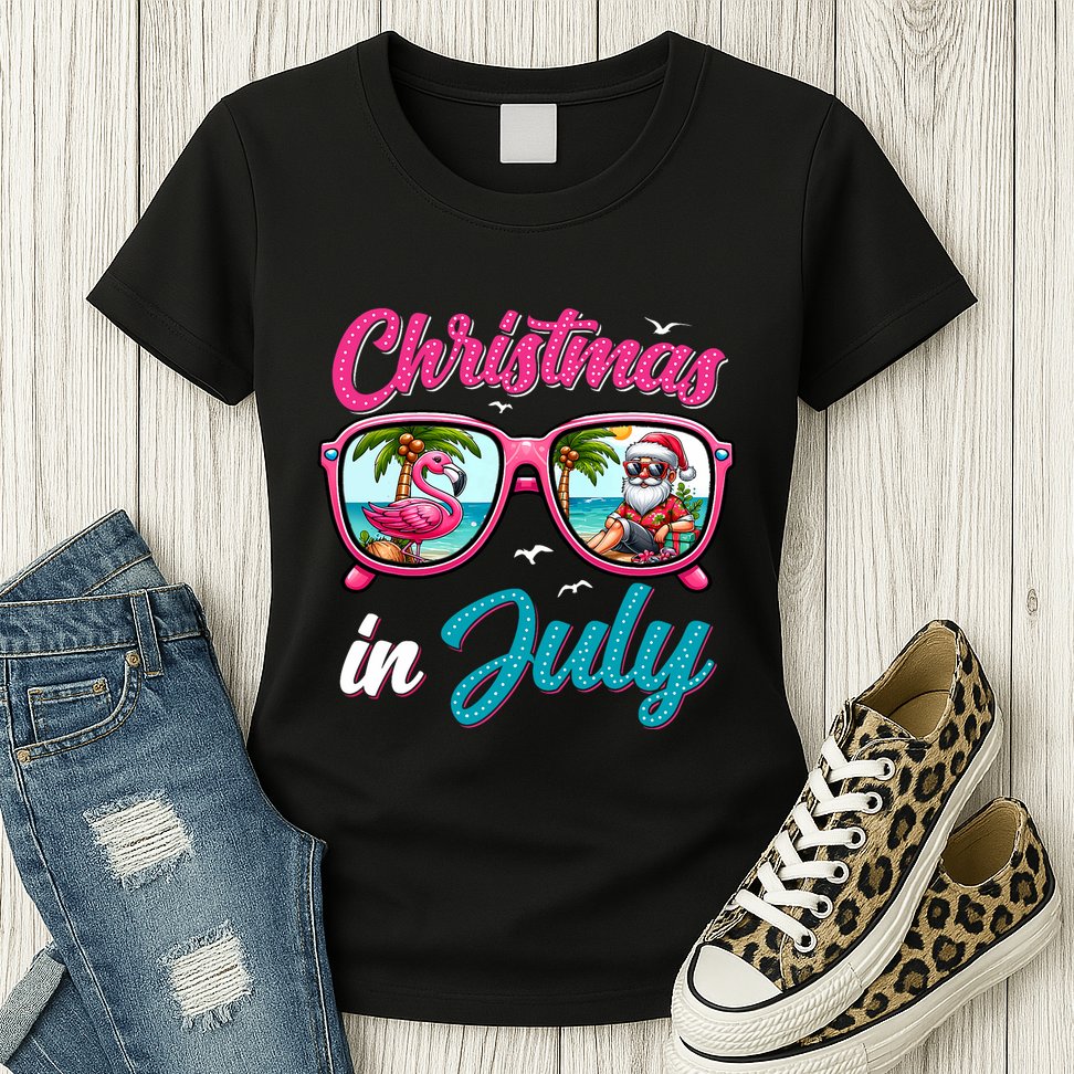 Christmas In July Santa Womens T-Shirt