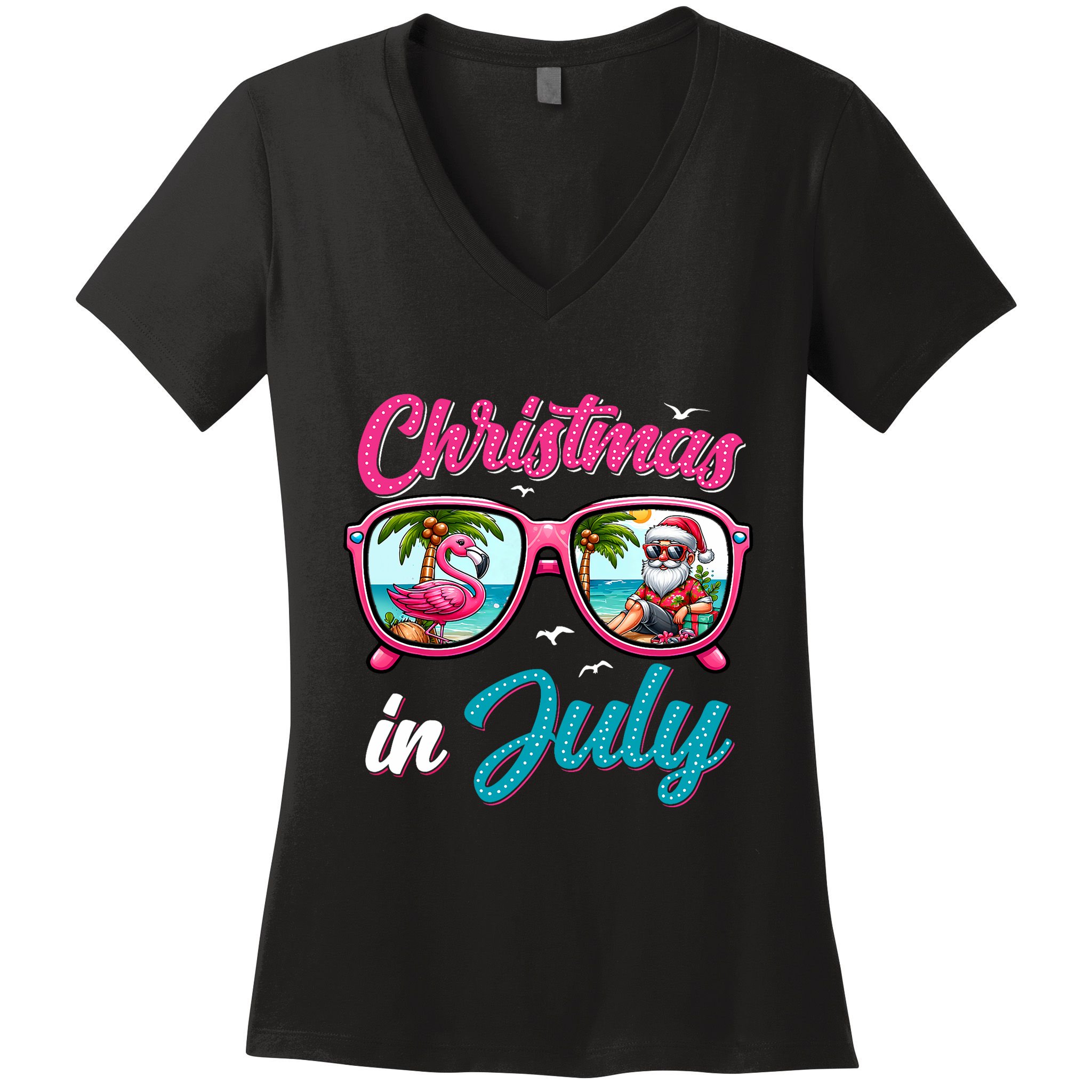 Christmas In July Santa Women's V-Neck T-Shirt