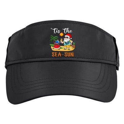 Christmas In July Santa Tis The Sea Sun Beach Fruit Juice Adult Drive Performance Visor