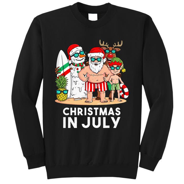 Christmas In July Santa And Friends Xmas Summer Sweatshirt