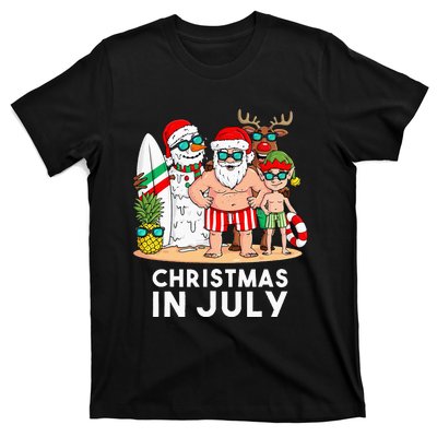 Christmas In July Santa And Friends Xmas Summer T-Shirt