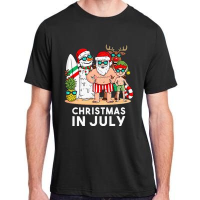 Christmas In July Santa And Friends Xmas Summer Adult ChromaSoft Performance T-Shirt