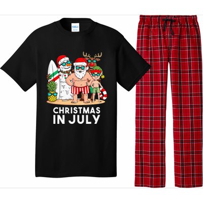 Christmas In July Santa And Friends Xmas Summer Pajama Set