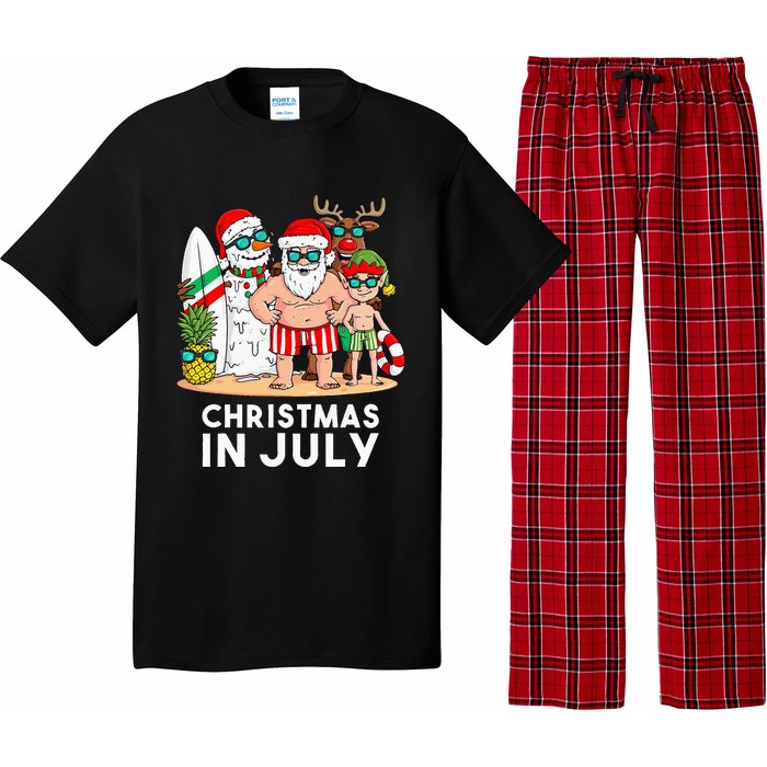 Christmas In July Santa And Friends Xmas Summer Pajama Set