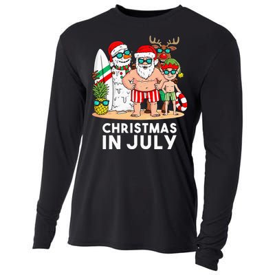 Christmas In July Santa And Friends Xmas Summer Cooling Performance Long Sleeve Crew