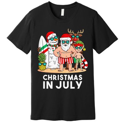 Christmas In July Santa And Friends Xmas Summer Premium T-Shirt