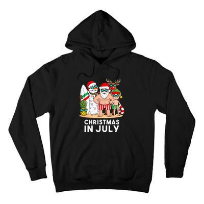 Christmas In July Santa And Friends Xmas Summer Tall Hoodie