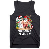 Christmas In July Santa And Friends Xmas Summer Tank Top