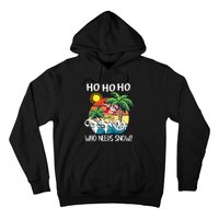 Christmas In July Funny Santa Surfing Summer Beach Vacation Hoodie