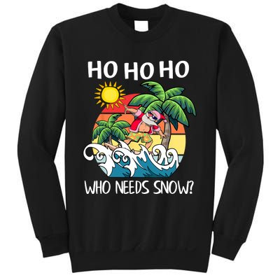 Christmas In July Funny Santa Surfing Summer Beach Vacation Sweatshirt