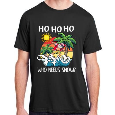 Christmas In July Funny Santa Surfing Summer Beach Vacation Adult ChromaSoft Performance T-Shirt