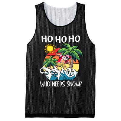 Christmas In July Funny Santa Surfing Summer Beach Vacation Mesh Reversible Basketball Jersey Tank