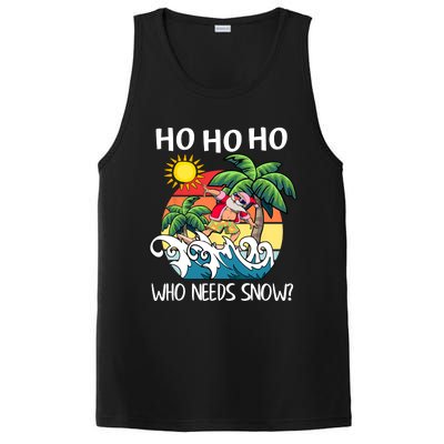 Christmas In July Funny Santa Surfing Summer Beach Vacation PosiCharge Competitor Tank