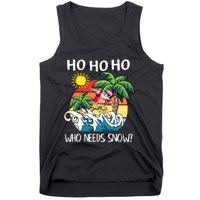 Christmas In July Funny Santa Surfing Summer Beach Vacation Tank Top