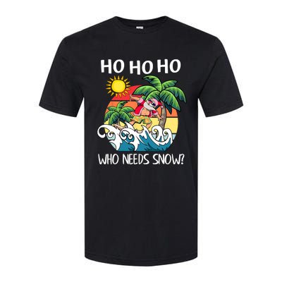 Christmas In July Funny Santa Surfing Summer Beach Vacation Softstyle CVC T-Shirt