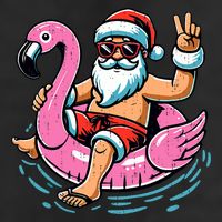 Christmas In July Santa Flamingo Summer Xmas 25L Jumbo Tote