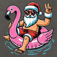 Christmas In July Santa Flamingo Summer Xmas Cotton Canvas Backpack