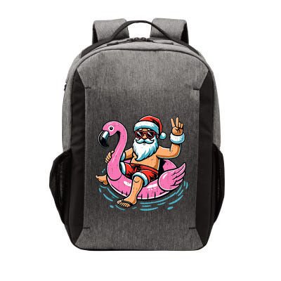 Christmas In July Santa Flamingo Summer Xmas Vector Backpack