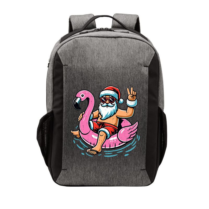 Christmas In July Santa Flamingo Summer Xmas Vector Backpack