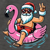 Christmas In July Santa Flamingo Summer Xmas Vector Backpack