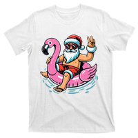 Christmas In July Santa Flamingo Summer Xmas T-Shirt