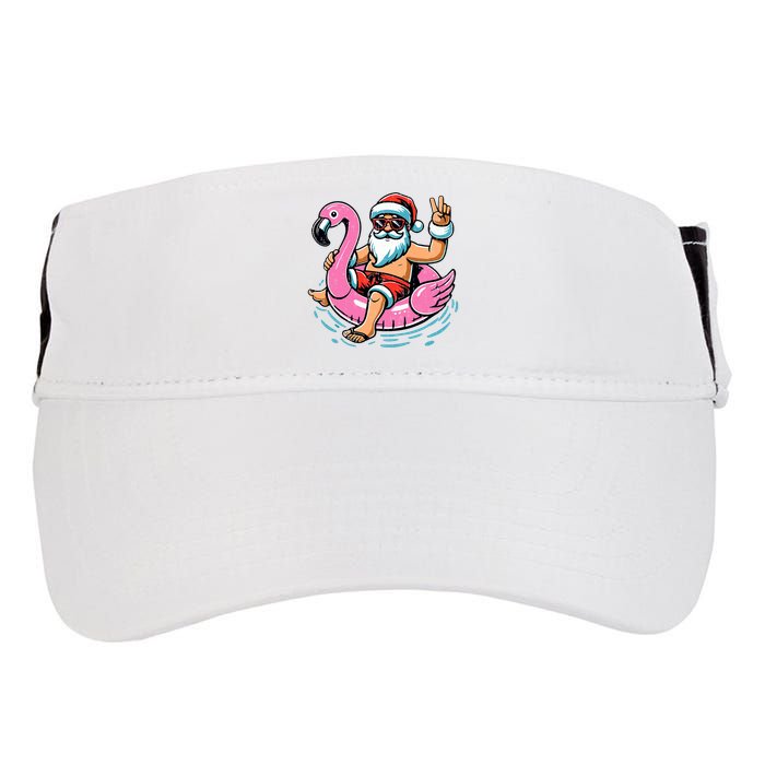 Christmas In July Santa Flamingo Summer Xmas Adult Drive Performance Visor